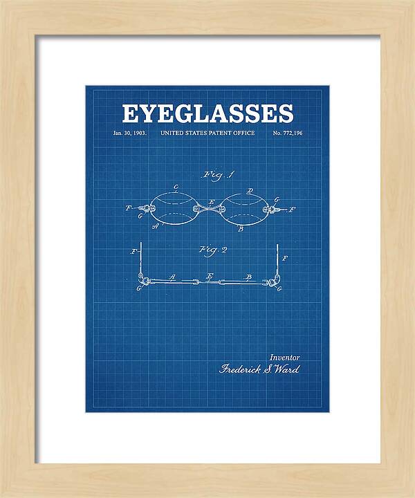 Eyeglasses Blueprint Patent Us772196a
