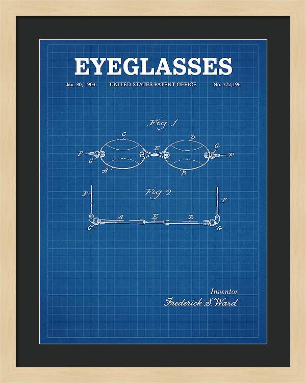 Eyeglasses Blueprint Patent Us772196a