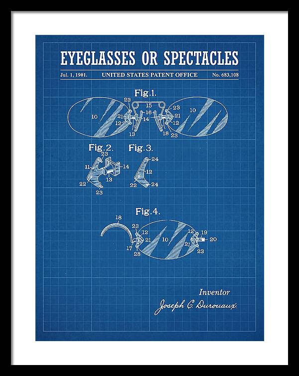 Eyeglasses Or Spectacles Blueprint Patent Us683108a