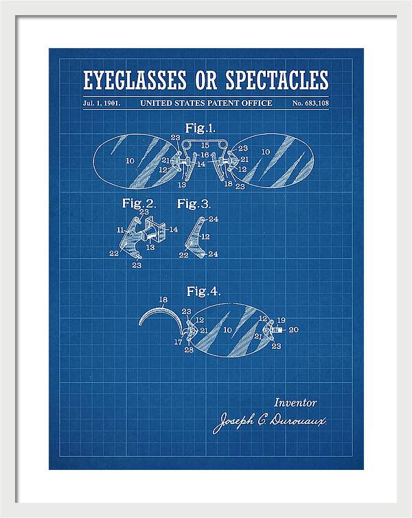 Eyeglasses Or Spectacles Blueprint Patent Us683108a