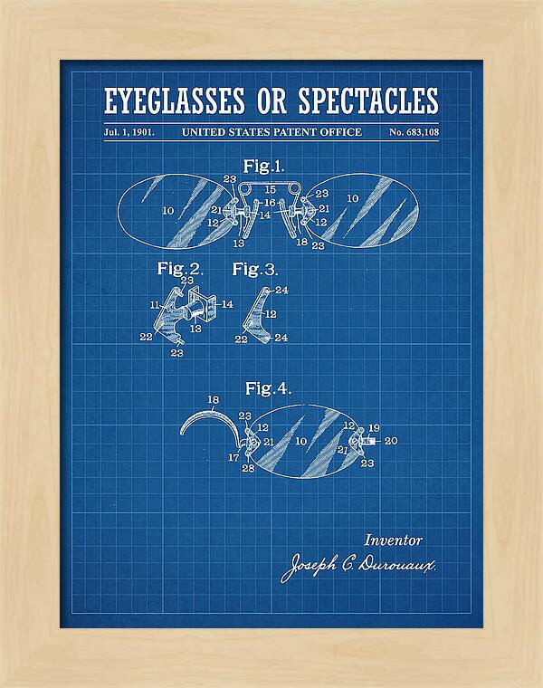 Eyeglasses Or Spectacles Blueprint Patent Us683108a