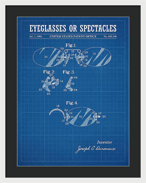 Eyeglasses Or Spectacles Blueprint Patent Us683108a
