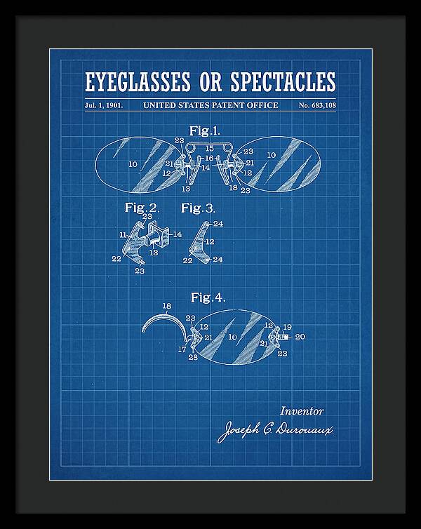 Eyeglasses Or Spectacles Blueprint Patent Us683108a