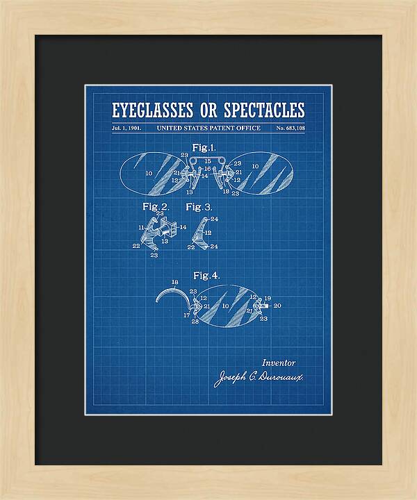 Eyeglasses Or Spectacles Blueprint Patent Us683108a