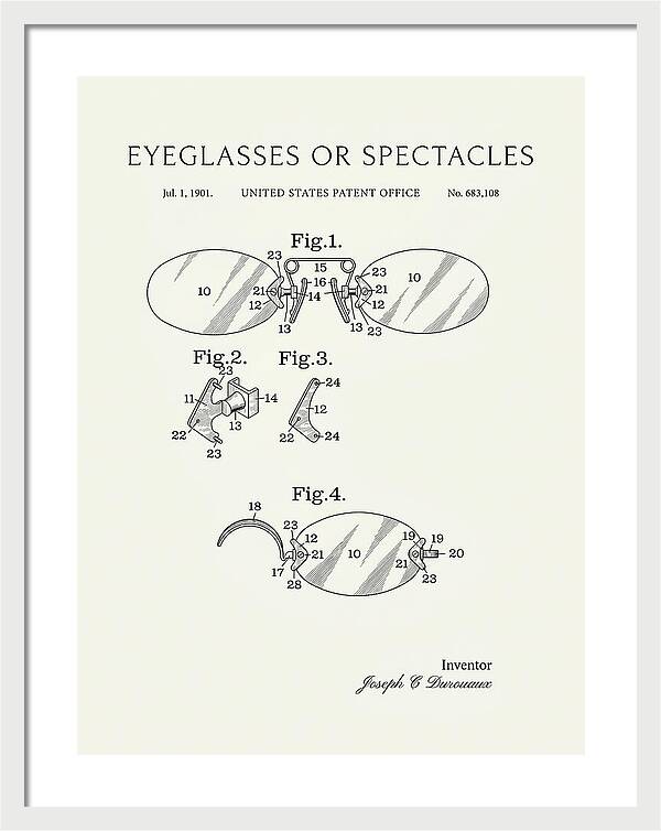 Eyeglasses Or Spectacles Minimalist Patent Us683108a