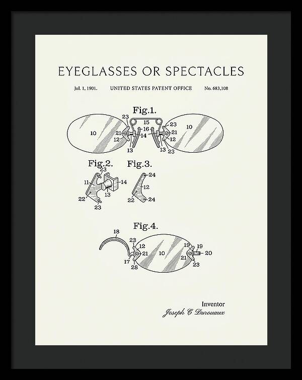 Eyeglasses Or Spectacles Minimalist Patent Us683108a