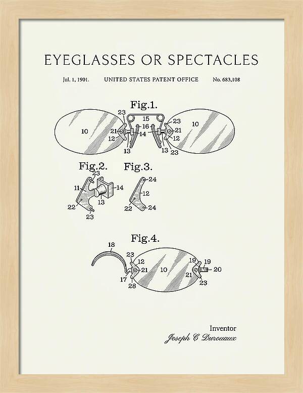Eyeglasses Or Spectacles Minimalist Patent Us683108a