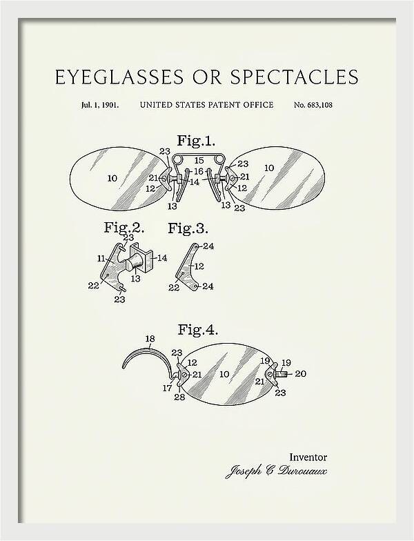 Eyeglasses Or Spectacles Minimalist Patent Us683108a