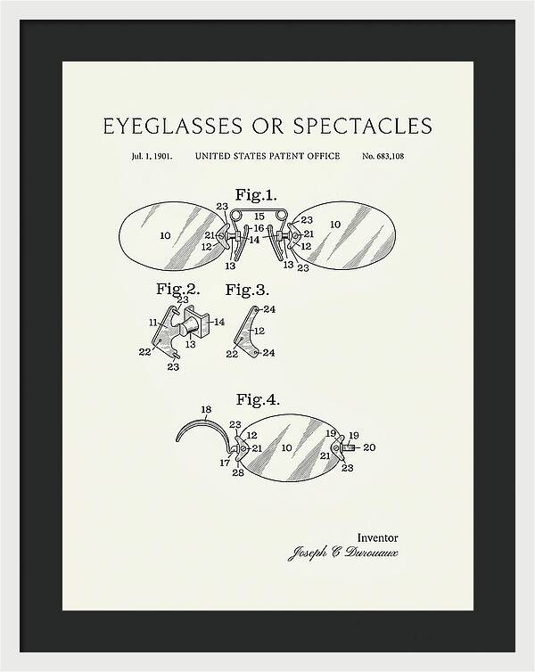Eyeglasses Or Spectacles Minimalist Patent Us683108a
