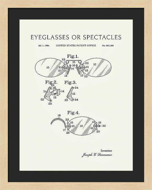 Eyeglasses Or Spectacles Minimalist Patent Us683108a