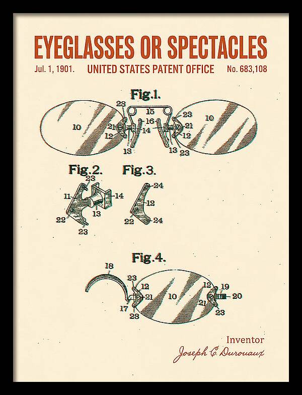 Eyeglasses Or Spectacles Retro Patent Us683108a