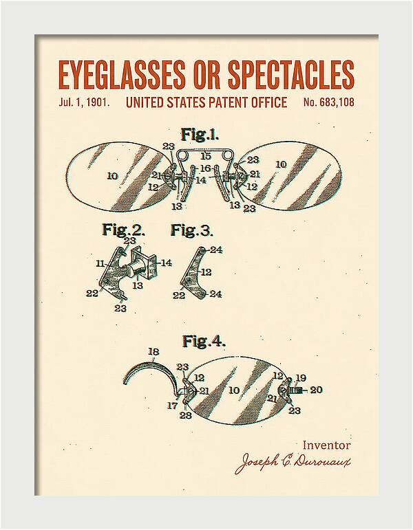 Eyeglasses Or Spectacles Retro Patent Us683108a