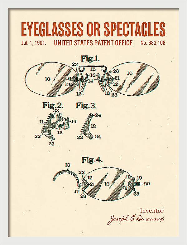 Eyeglasses Or Spectacles Retro Patent Us683108a