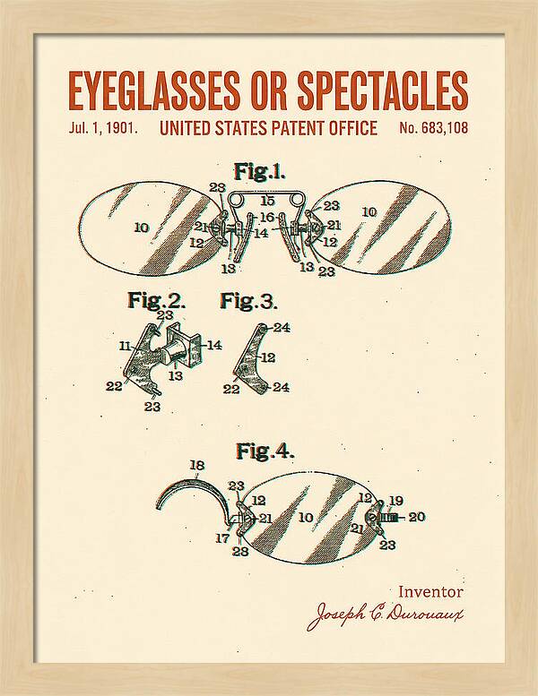 Eyeglasses Or Spectacles Retro Patent Us683108a