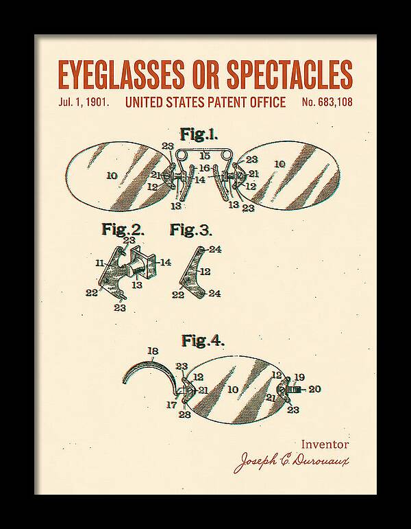 Eyeglasses Or Spectacles Retro Patent Us683108a