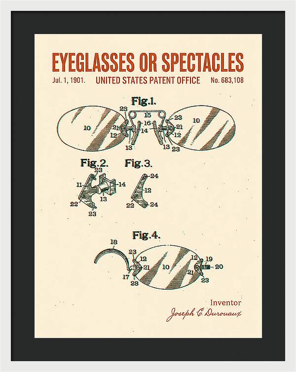 Eyeglasses Or Spectacles Retro Patent Us683108a