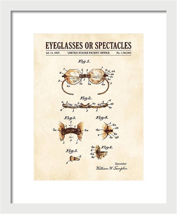 Eyeglasses Or Spectacles Watercolor Patent Us1744993a