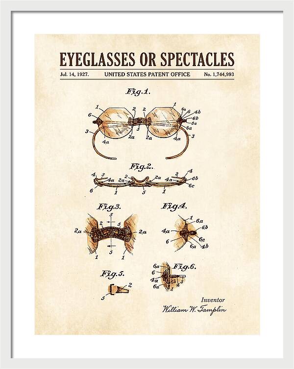 Eyeglasses Or Spectacles Watercolor Patent Us1744993a