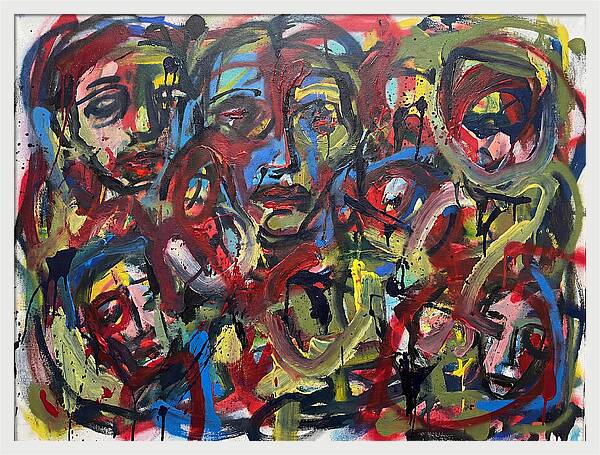 Faces In Colorful Chaos