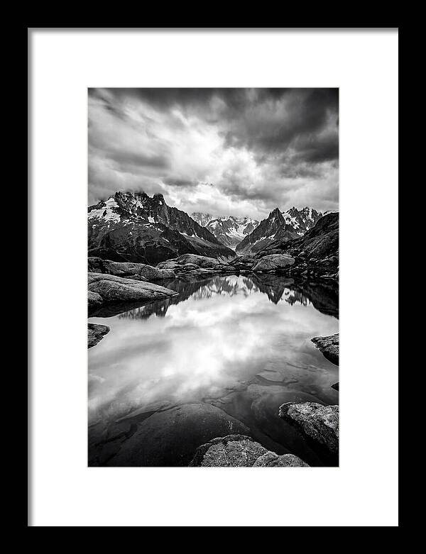 Fairy Pools Reflection In Black And White
