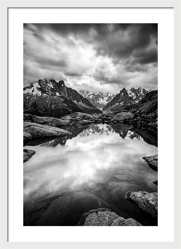Fairy Pools Reflection In Black And White