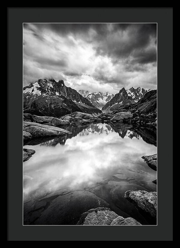Fairy Pools Reflection In Black And White