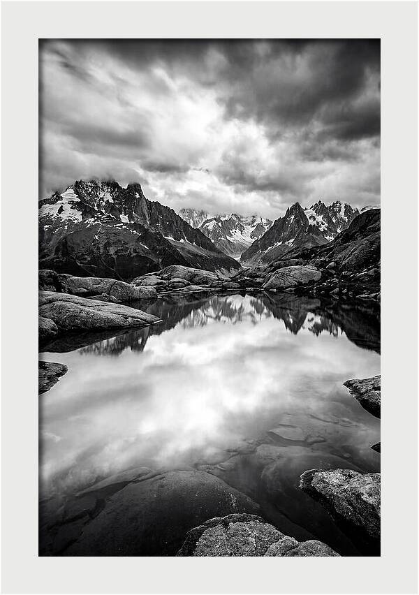Fairy Pools Reflection In Black And White