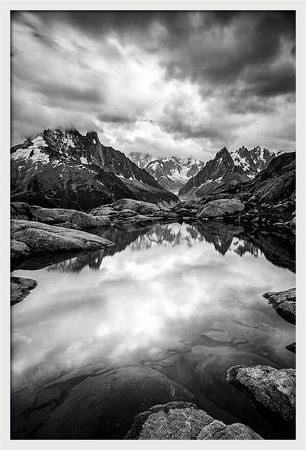 Fairy Pools Reflection In Black And White