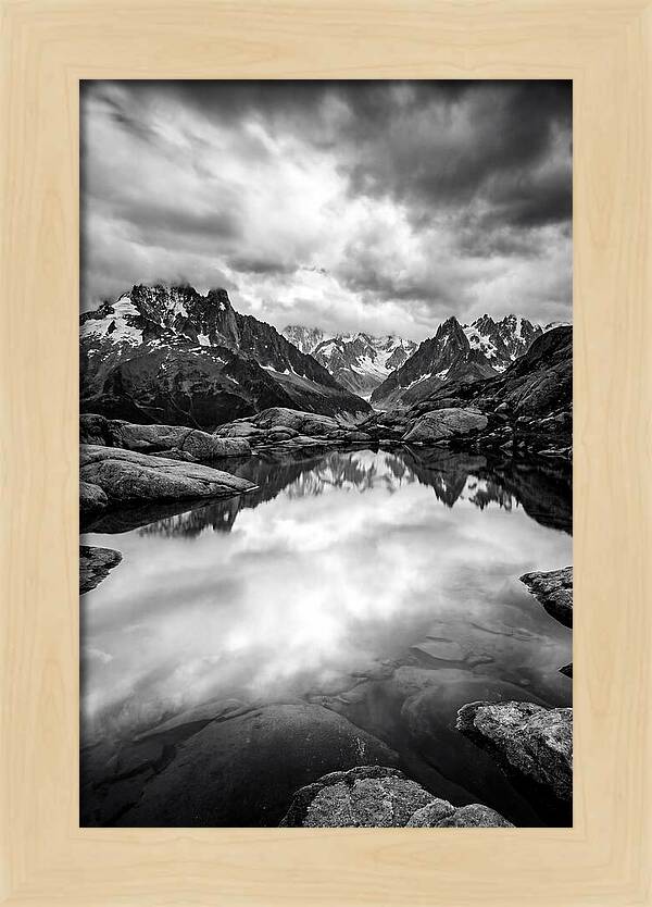 Fairy Pools Reflection In Black And White