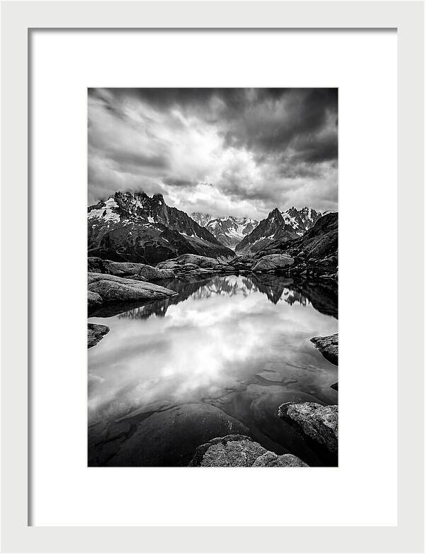Fairy Pools Reflection In Black And White