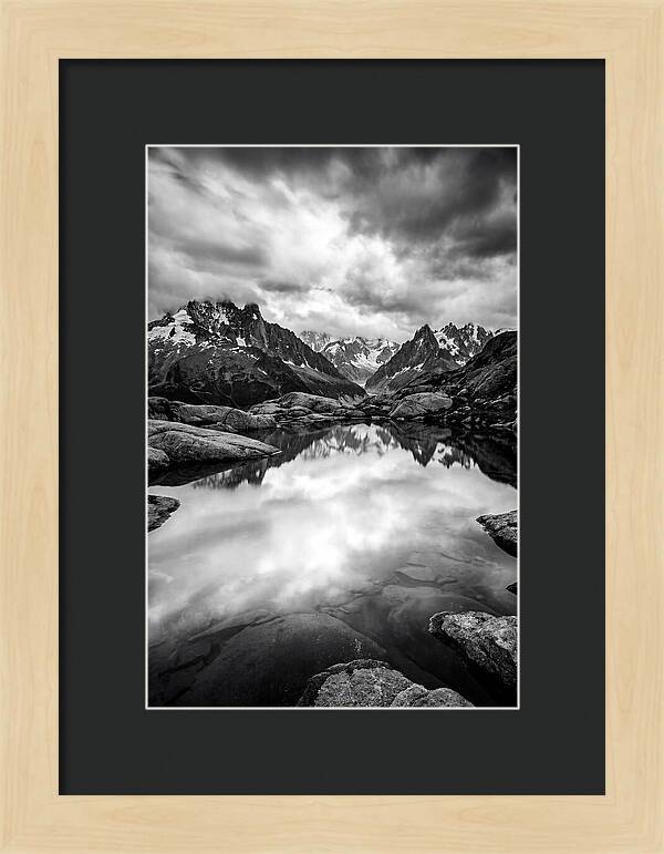 Fairy Pools Reflection In Black And White
