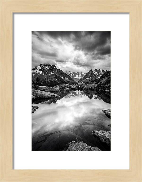 Fairy Pools Reflection In Black And White