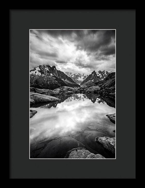 Fairy Pools Reflection In Black And White