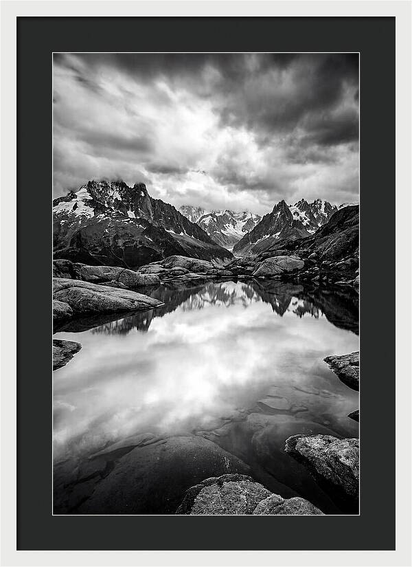 Fairy Pools Reflection In Black And White
