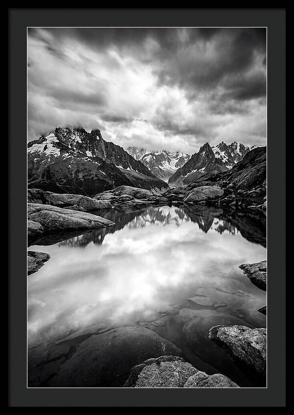 Fairy Pools Reflection In Black And White