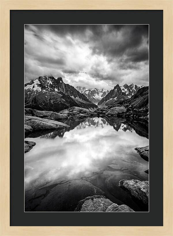 Fairy Pools Reflection In Black And White