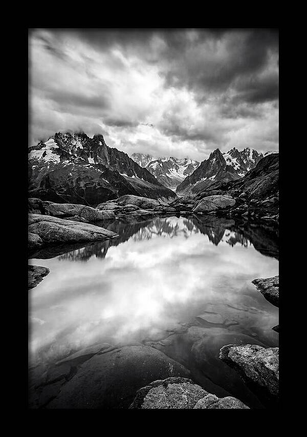 Fairy Pools Reflection In Black And White