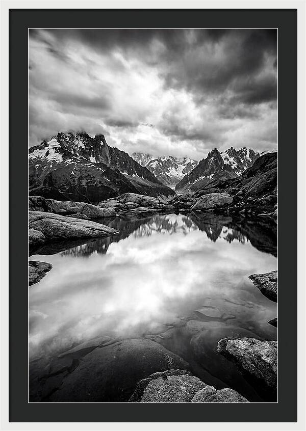 Fairy Pools Reflection In Black And White