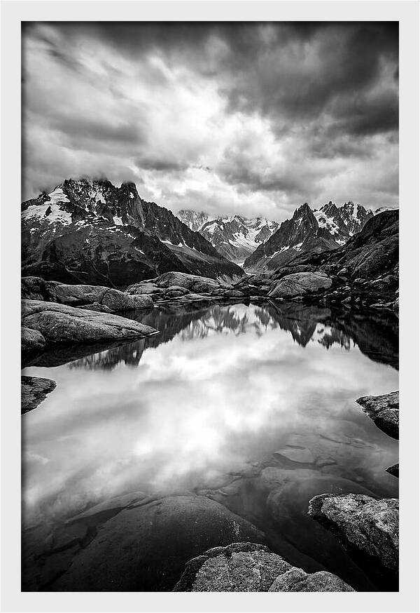 Fairy Pools Reflection In Black And White