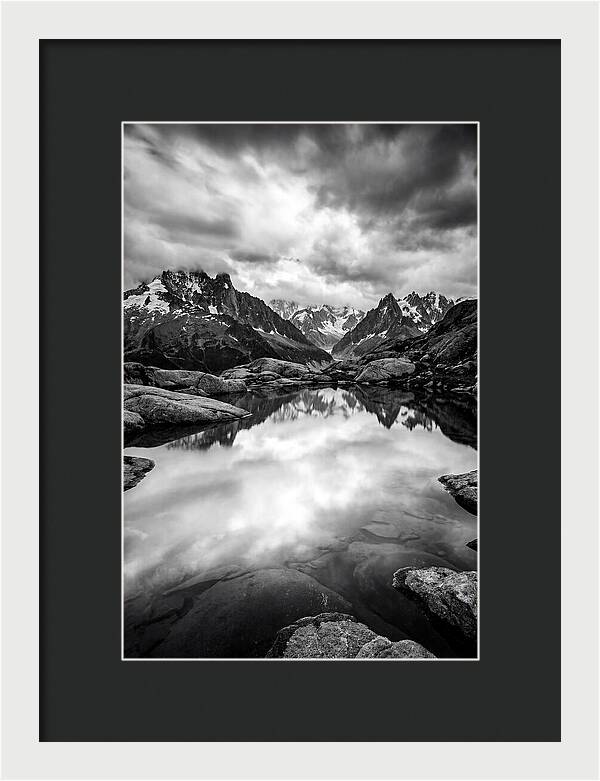 Fairy Pools Reflection In Black And White