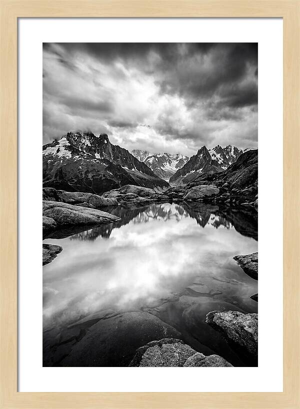 Fairy Pools Reflection In Black And White