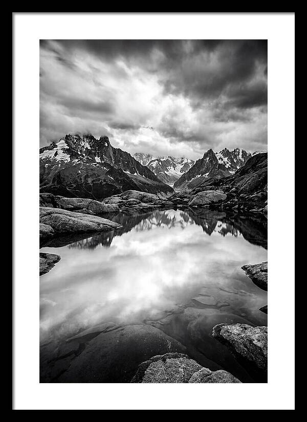Fairy Pools Reflection In Black And White