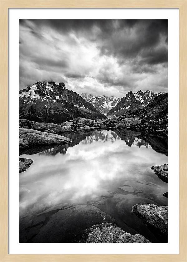 Fairy Pools Reflection In Black And White