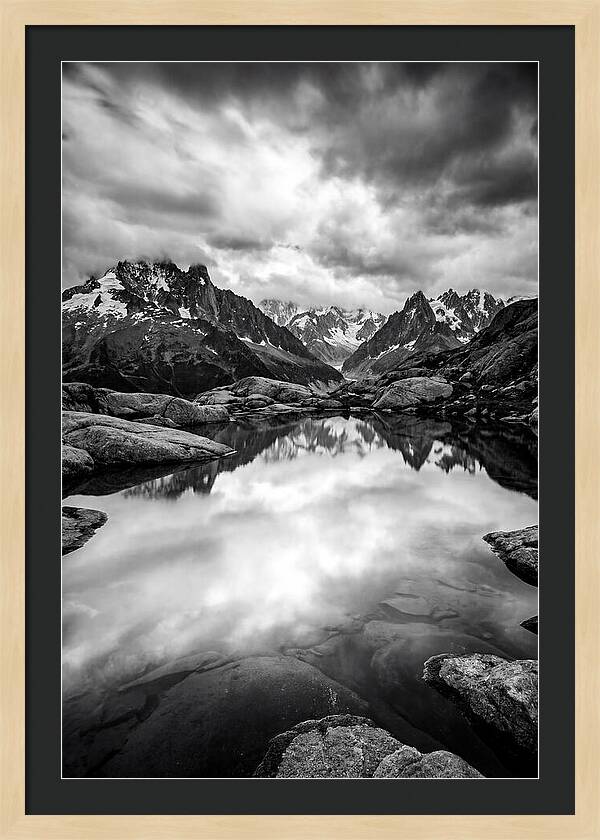 Fairy Pools Reflection In Black And White