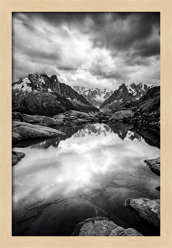 Fairy Pools Reflection In Black And White