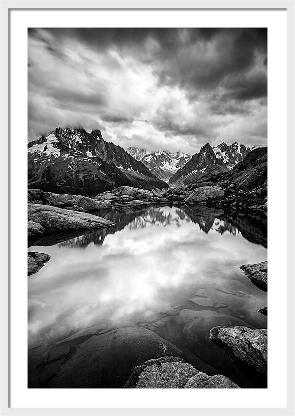 Fairy Pools Reflection In Black And White