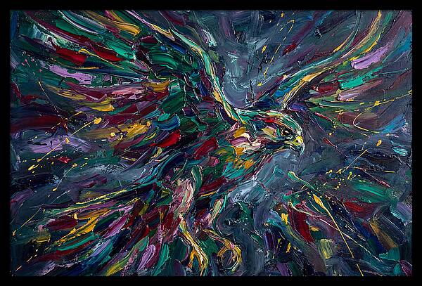 Falcon In Vibrant Flight