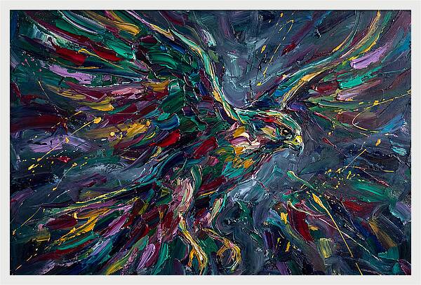 Falcon In Vibrant Flight