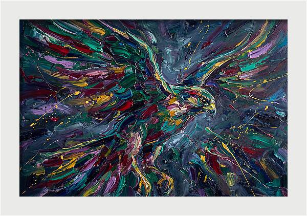 Falcon In Vibrant Flight
