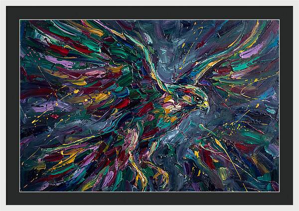 Falcon In Vibrant Flight